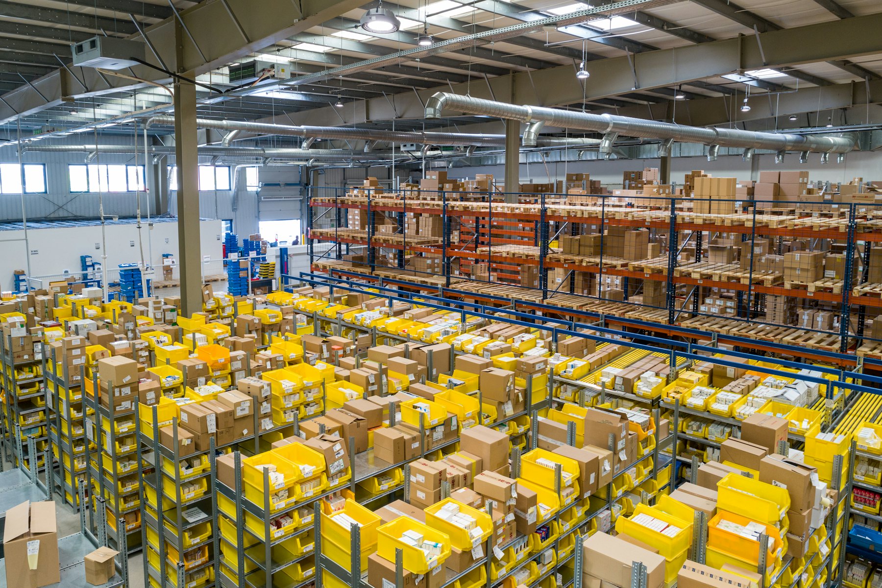 Container handling and logistics operations at a freight terminal